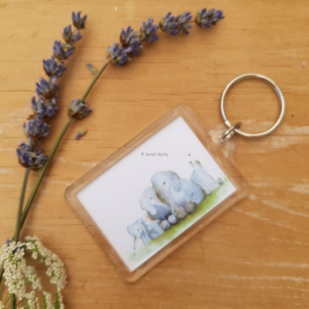 Elephant Family Keyring Love Country by Sarah Reilly