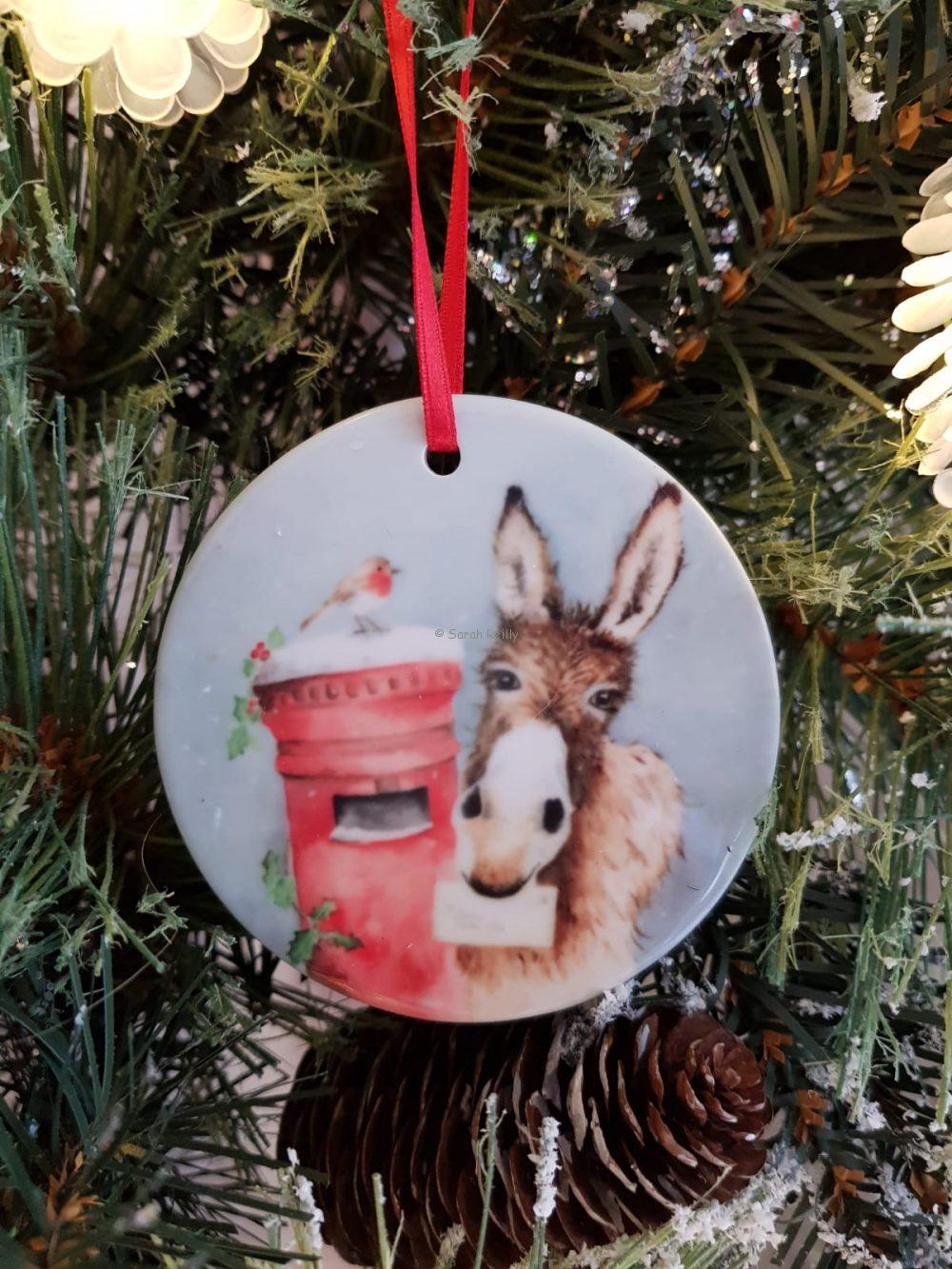 Donkey’s Wish Porcelain Christmas Decoration - Love Country by Sarah Reilly
