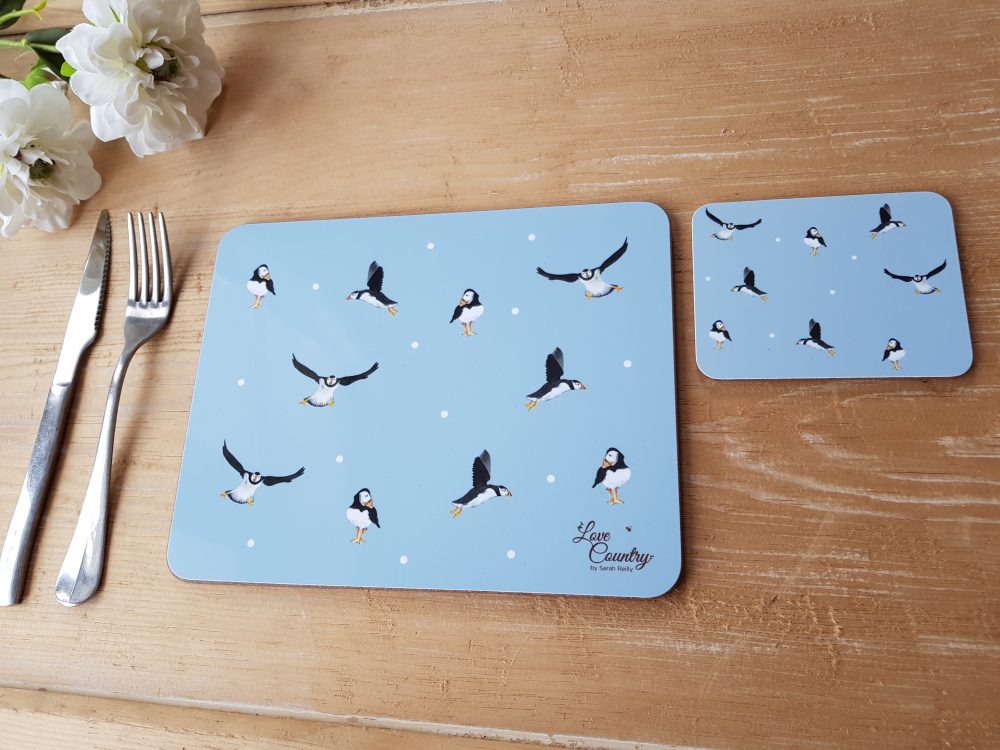Puffins Placemat Love Country by Sarah Reilly