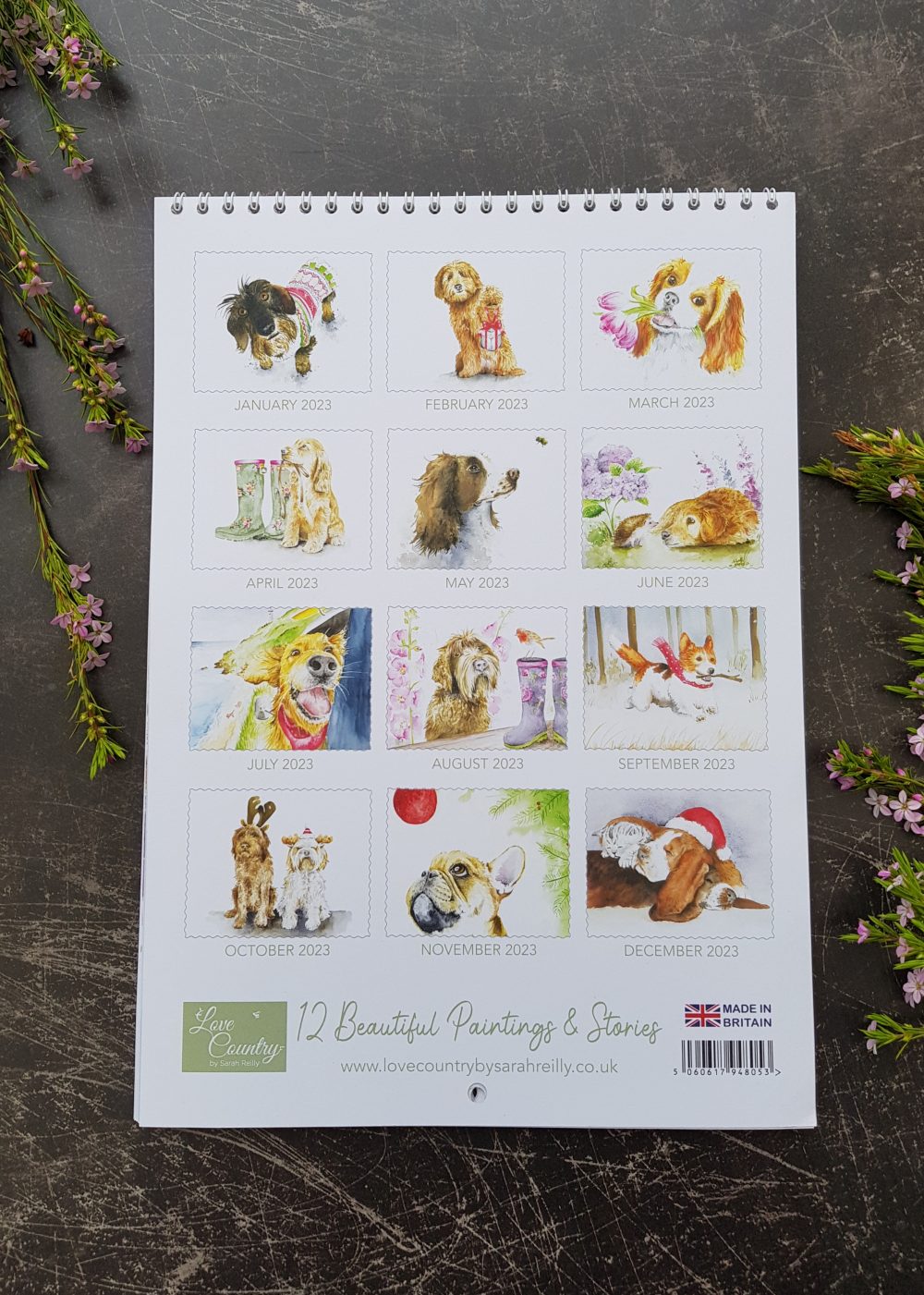 Dog Calendar 2023 2023 Walkies & Wellies Dog Calendar Love Country by Sarah Reilly