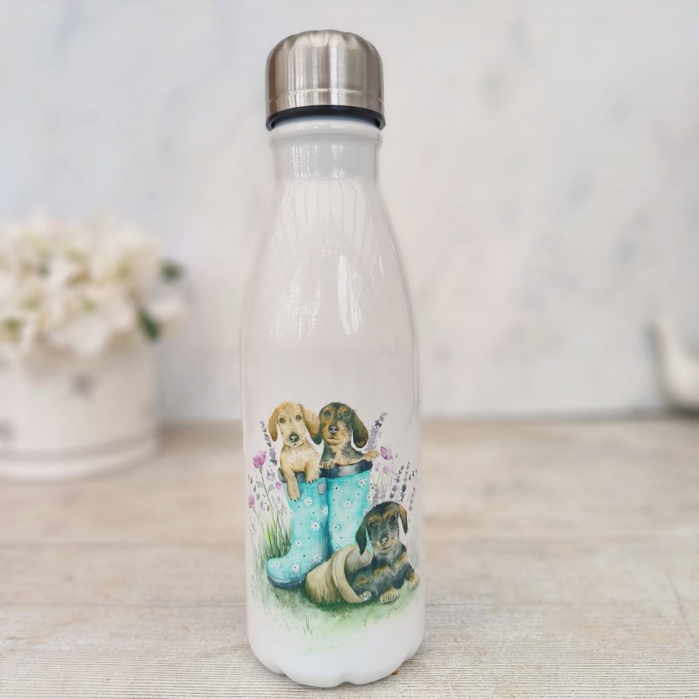 Puppy Planting Water Bottle Love Country by Sarah Reilly